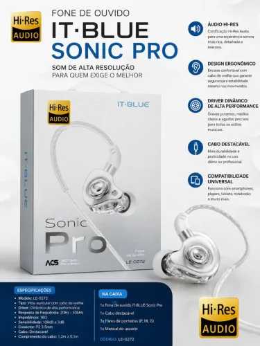 Fone de Ouvido Retorno Super Alto com microfone de alta qualidade