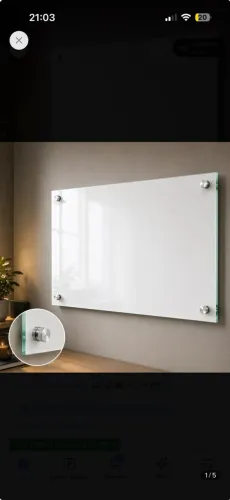 Lousa quadro branco vidro temperado 120x90