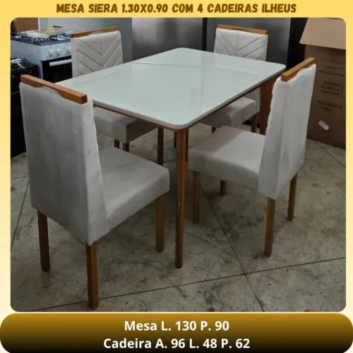 Sofá SIERA 1.30X0.90 c/4 cadeiras Ilheus 