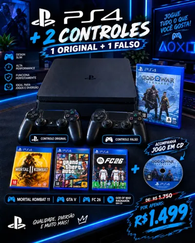 ? PS4 + 2 CONTROLES + JOGOS ? R$ 1.499?