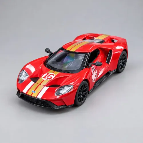 Miniatura Ford GT 2017 Estampado Vermelho Fricção 12cm de Comprimento