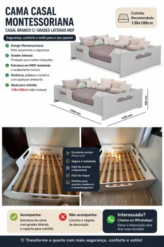 Cama casal montessoriana