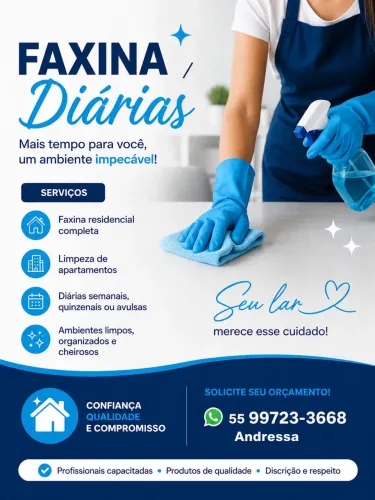 Faço faxinas,Diárias?