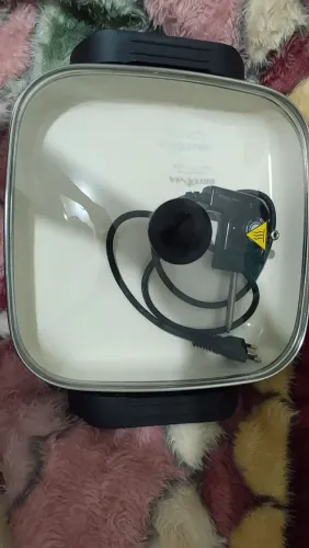 Panela elétrica revestida de louça com timer você pode cozinha ualquer lugar