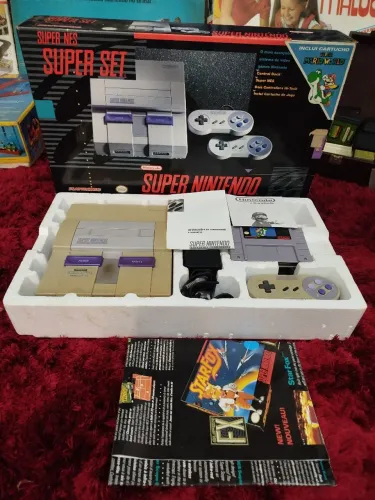Super Nintendo set Mario world Playtronic na caixa