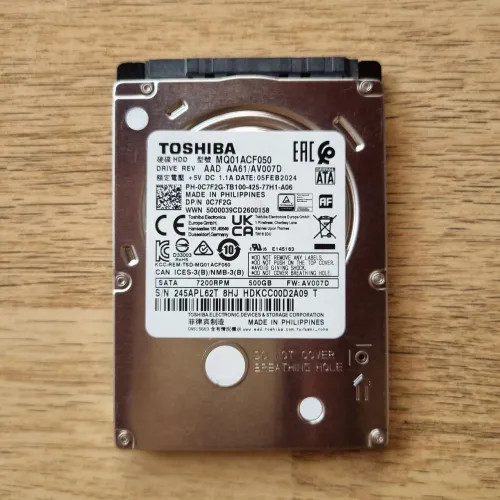 HD de notebook 500gb/ 7200rpm
