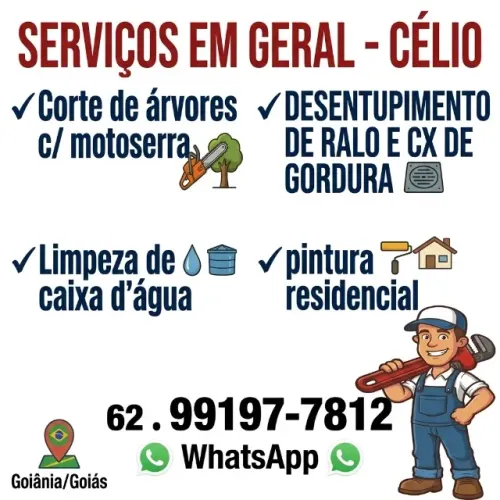 Serviços Gerais: Corte de Árvore, Caixa d'Água, Desentupimento e Pintura