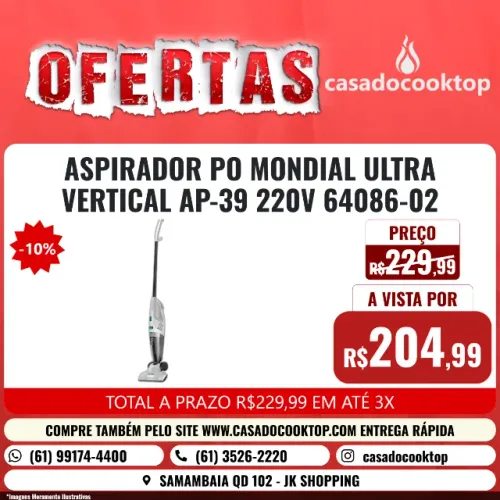 ASPIRADOR PO MONDIAL ULTRA VERTICAL AP-39 220V 64086-02