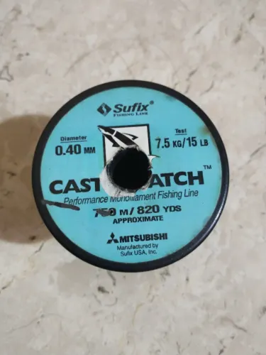 Linha de Pesca Sufix Cast'n Catch 750m - 0.40mm 15lb - Original - Alta Resistência