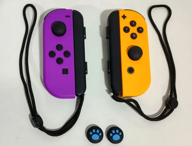 Par Joy Cons Originais Roxo e Laranja c/Straps +brinde!