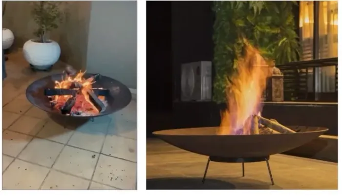 Lareira externa em aço 