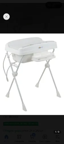 Vendo Banheira Infantil Burigotto com Suporte (Branca) - TOTALMENTE NOVA NA CAIXA!