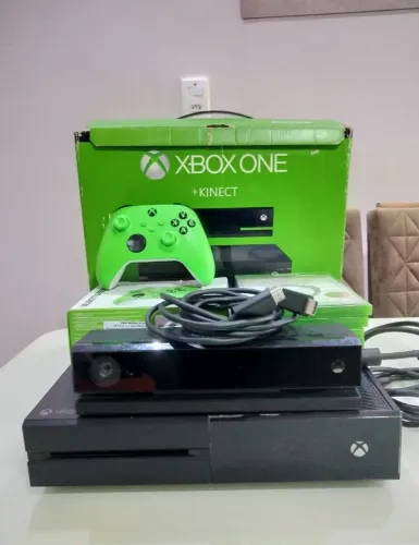 XBOX ONE + 59 JOGOS+ KINECT+ CONTROLE SÉRIES VERDE