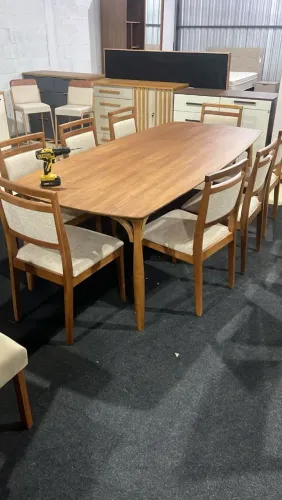 Mesa serena 2.50 m com 8 cadeiras cadeiras Liz
