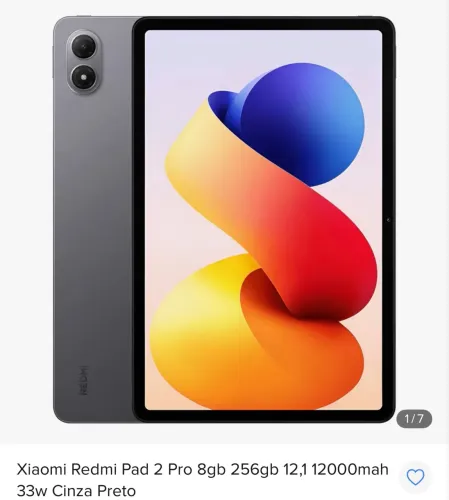 Tablet Redmi Pad 2 Pro em estado de novo, oportunidade!