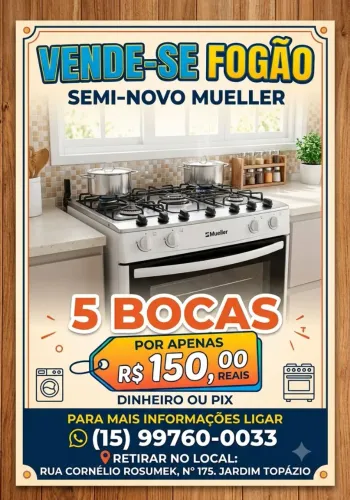 Fogão Mueller seminário novo