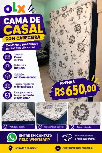 Cama de Casal à Venda - R$ 650
