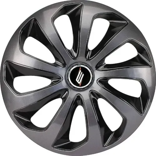 Jogo 4 Peças - Calota Aro 14 Velox Graphite / Black 4x100 / 4x108 / 5x100 - Elitte