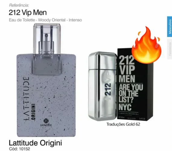Lattittude Origini 100ml Referência Olfativa 212 Vip Man