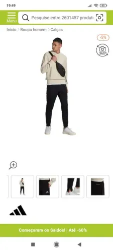 Calça Masculina Adidas - Preta entrada 22