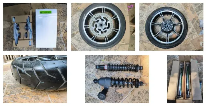 Peças de Harley Davidson Ultra roda pneu, freio, mesa, balança, etc.