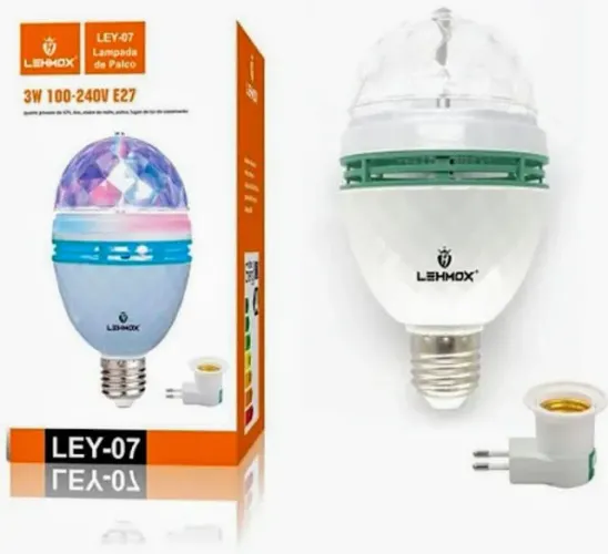 Lâmpada de led giratória colorida para festas bivolt E27 (LEY-07)