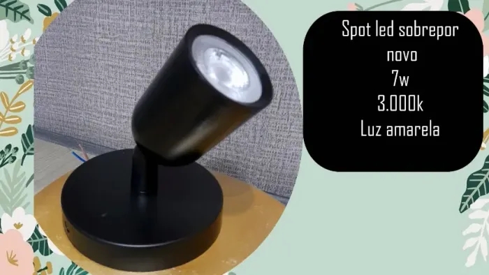 Spot led sobrepor novo 7w 3.000k Luz amarela