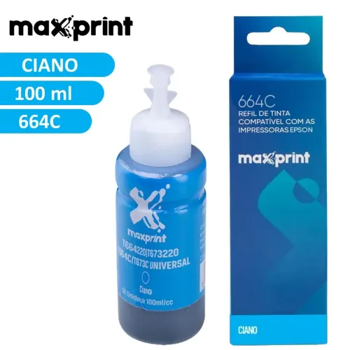 Tinta de Impressora Epson 664 Ciano Compatível L100 L110 L120 L200 L210 