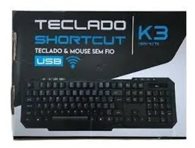 Kit Teclado Mouse Sem Fio K3 Usb Simples Escritório GamerKit Teclado Mouse Sem Fio K3 Usb