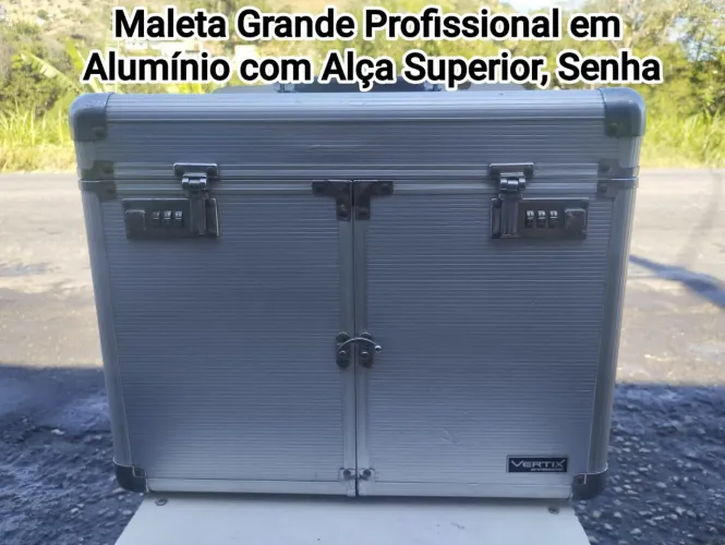 Maleta Grande Profissional em Alumínio com Alça Superior e Senha