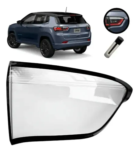 Lente Lanterna Porta Malas Jeep Compass 2016 A 2024 Esquerdo - Bicolor Cristal/preto