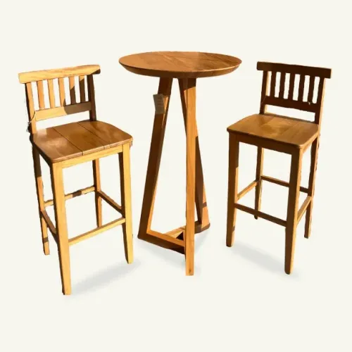 Conjunto Mesa Bistrô Com Banquetas Mel - Sob encomenda