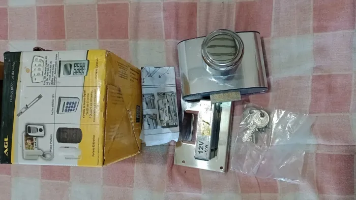 Fechadura elétrica para porta de vidro 