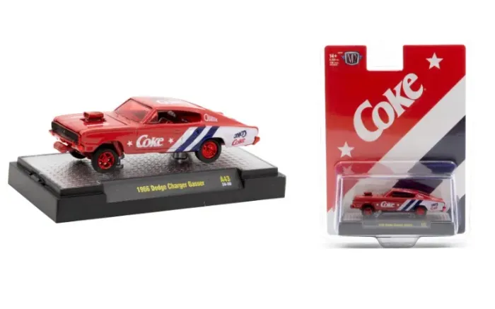 M2 Machines - 1966 Dodge Charger Gasser Coca-Cola CHASE A43 24-20 Novo