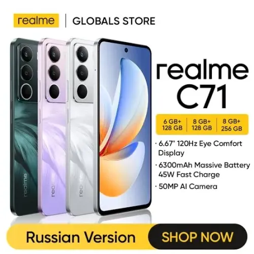 Smartphone Realme C71 Dual Sim 4G 256GB / 8Gb Ram Versao Global Entrega Grátis 