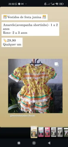 Vestidos de festa junina infantil 29,90 cada / Ler descrição antes d chamar