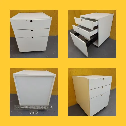 Gaveteiro escritorio 3 gavetas branco