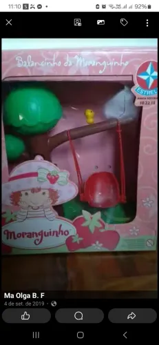 Brinquedo antigo balanço moranguinho para colecionadores