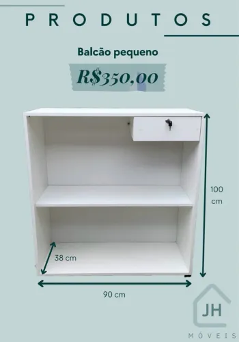 Balcão em MDF. Temos móveis para loja a pronta entrega. Móveis novos, somos fabricantes.