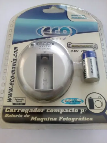Carregador CR-123A + Bateria Recarregável único no site Lacrado Importado