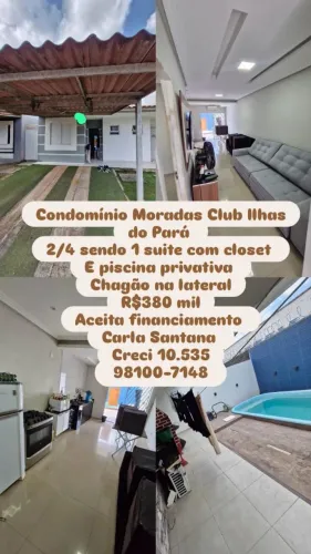 Casa Com PISCINA no Condomínio Moradas Club Ilhas do Pará 