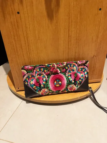 clutch carteira estampa floral