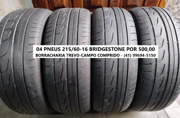 04 pneus 215/60/16 Bridgestone Potenza por 500,00