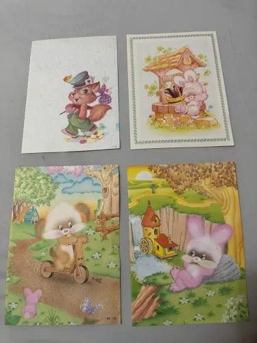 Kit raro 4 papéis de cartas da década de 80/90