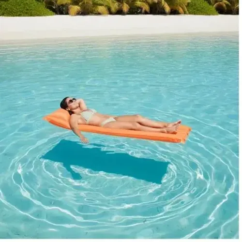 Bóia Colchão para Piscina Cor Laranja _ Já Leve Cheia