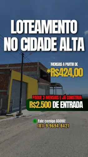 TERRENOS no BOLETO. Cidade Alta-Caruaru