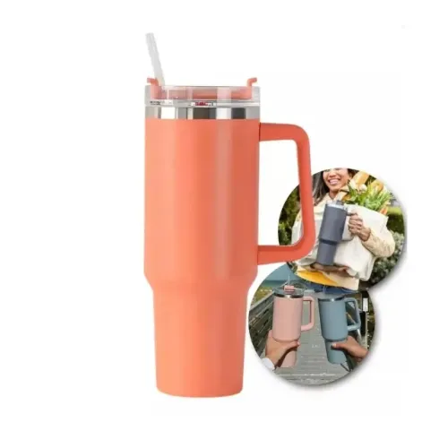 Garrafa Termica Copo Inox Com Canudo 1200ml Alça Tampa Caneca Grande 