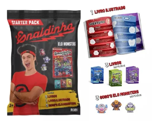Coleção Elo Monsters Books Enaldinho - Starter Pack Com Álbum Ilustrado Oficial