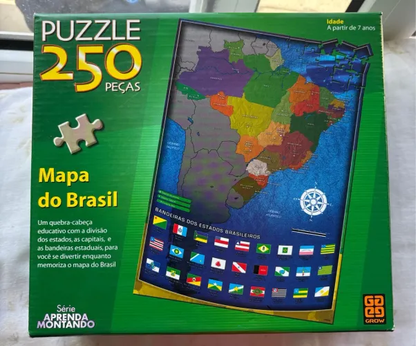 Quebra-cabeça Mapa do Brasil - 250 Peças novo