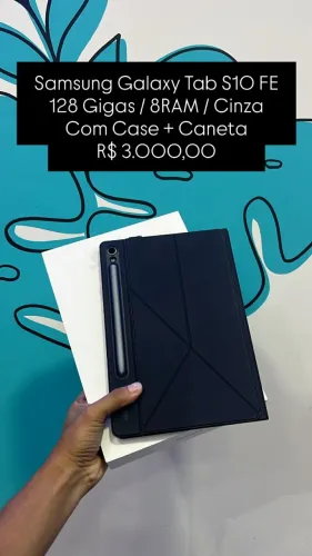 Seminovo: Samsung galaxy Tab S10 FE 128GB 8RAM Cinza - Case + Caneta - R$ 3.000,00